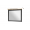 Seinapeegel WESTMINSTER tumehall / tamm, 90x4xH73 cm