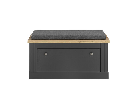 Esikupink padjaga WESTMINSTER tumehall / tamm, 92x45xH51 cm