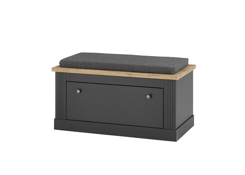 Esikupink padjaga WESTMINSTER tumehall / tamm, 92x45xH51 cm