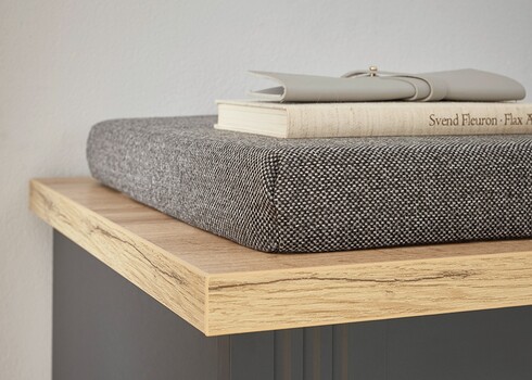 Esikupink padjaga WESTMINSTER tumehall / tamm, 92x45xH51 cm