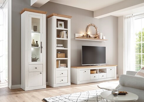 Kapp-riiul WESTMINSTER valge / tamm, 61x42xH202 cm