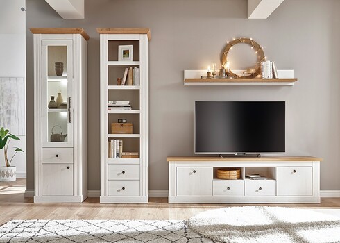 Kapp-riiul WESTMINSTER valge / tamm, 61x42xH202 cm