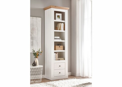 Kapp-riiul WESTMINSTER valge / tamm, 61x42xH202 cm