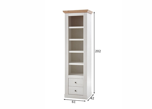 Kapp-riiul WESTMINSTER valge / tamm, 61x42xH202 cm