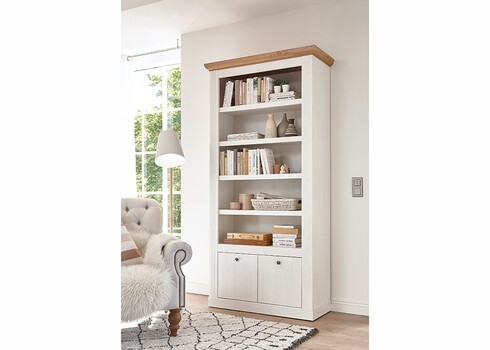 Kapp-riiul WESTMINSTER valge / tamm, 97x42xH202 cm