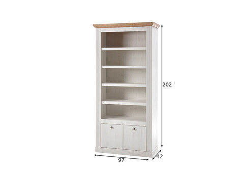 Kapp-riiul WESTMINSTER valge / tamm, 97x42xH202 cm