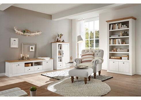 Kapp-riiul WESTMINSTER valge / tamm, 97x42xH202 cm