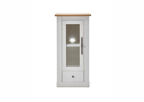 Vitriinkapp WESTMINSTER valge / tamm, 58x42xH122 cm