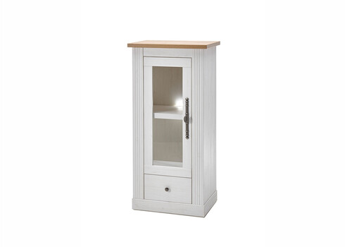 Vitriinkapp WESTMINSTER valge / tamm, 58x42xH122 cm