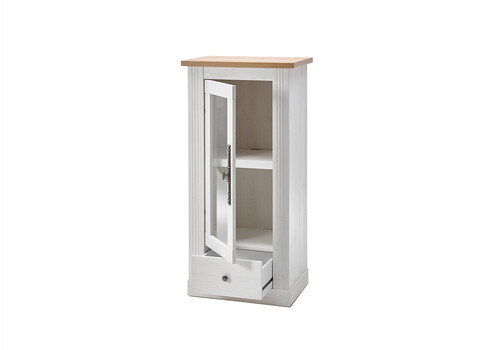 Vitriinkapp WESTMINSTER valge / tamm, 58x42xH122 cm