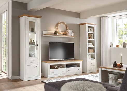 Vitriinkapp WESTMINSTER valge / tamm, 61x42xH202 cm