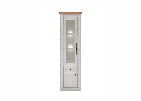 Vitriinkapp WESTMINSTER valge / tamm, 61x42xH202 cm