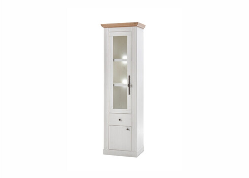 Vitriinkapp WESTMINSTER valge / tamm, 61x42xH202 cm