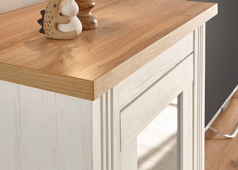 Vitriinkapp WESTMINSTER valge / tamm, 61x42xH202 cm