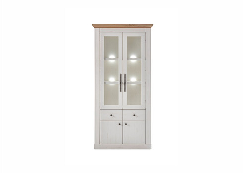 Vitriinkapp WESTMINSTER valge / tamm, 97x42xH202 cm