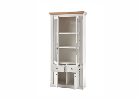 Vitriinkapp WESTMINSTER valge / tamm, 97x42xH202 cm