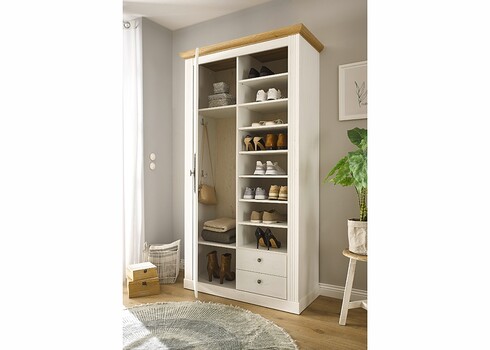 Esikukapp WESTMINSTER valge / tamm, 108x46xH203 cm