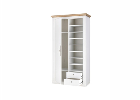 Esikukapp WESTMINSTER valge / tamm, 108x46xH203 cm