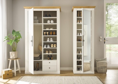 Esikukapp WESTMINSTER valge / tamm, 108x46xH203 cm