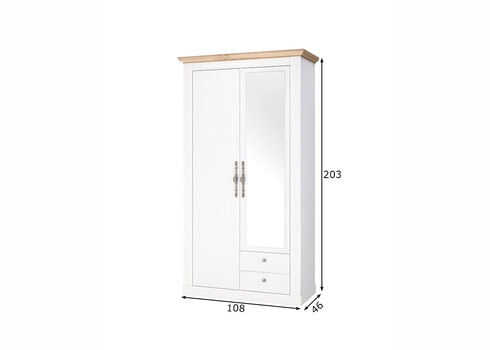 Esikukapp WESTMINSTER valge / tamm, 108x46xH203 cm