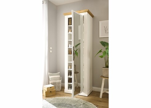 Esikukapp WESTMINSTER valge / tamm, 66x46xH203 cm