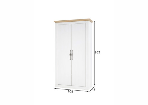 Esikukapp WESTMINSTER valge / tamm, 108x46xH203 cm