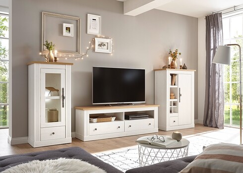 Tv-alus WESTMINSTER valge / tamm, 153x41xH52 cm