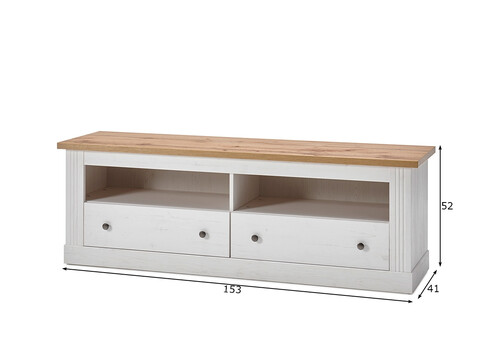 Tv-alus WESTMINSTER valge / tamm, 153x41xH52 cm