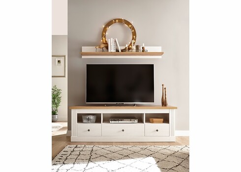 Tv-alus WESTMINSTER valge / tamm, 162x41xH52 cm