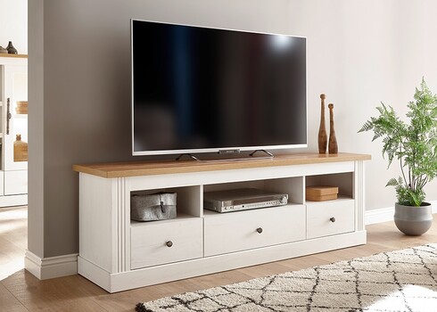 Tv-alus WESTMINSTER valge / tamm, 162x41xH52 cm