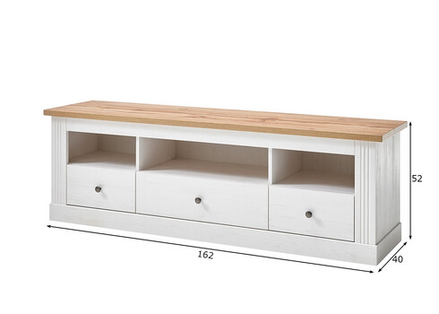Tv-alus WESTMINSTER valge / tamm, 162x41xH52 cm