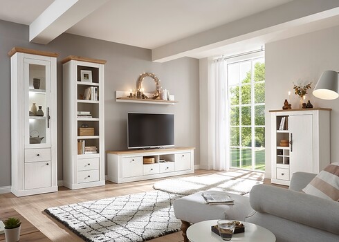 Tv-alus WESTMINSTER valge / tamm, 180x41xH52 cm