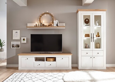 Tv-alus WESTMINSTER valge / tamm, 180x41xH52 cm