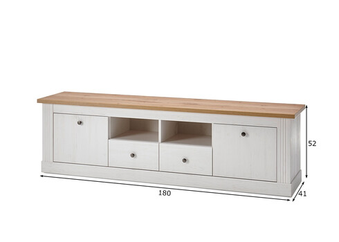 Tv-alus WESTMINSTER valge / tamm, 180x41xH52 cm