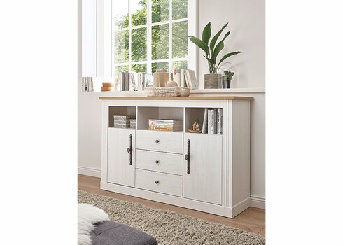 Kummut WESTMINSTER valge / tamm, 150x42xH96 cm