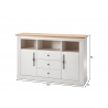 Kummut WESTMINSTER valge / tamm, 150x42xH96 cm