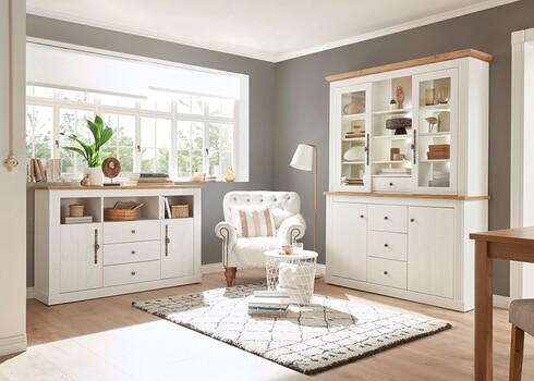 Kummut WESTMINSTER valge / tamm, 150x42xH96 cm