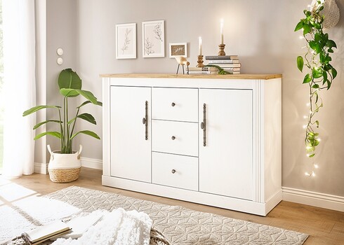 Kummut WESTMINSTER valge / tamm, 150x42xH96 cm