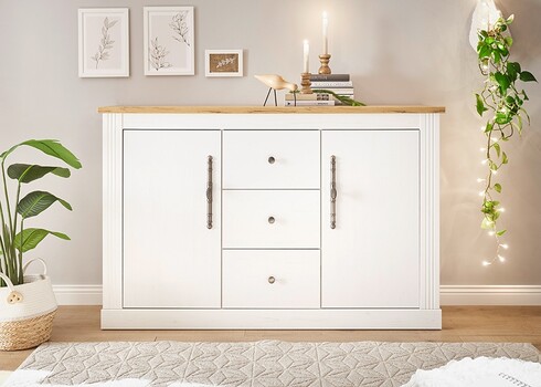 Kummut WESTMINSTER valge / tamm, 150x42xH96 cm