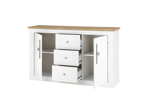 Kummut WESTMINSTER valge / tamm, 150x42xH96 cm