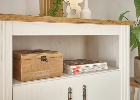 Kummut WESTMINSTER valge / tamm, 92x45xH95 cm