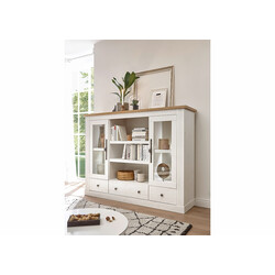 Vitriinkapp WESTMINSTER valge / tamm, 160x42xH122 cm