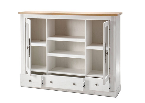 Vitriinkapp WESTMINSTER valge / tamm, 160x42xH122 cm