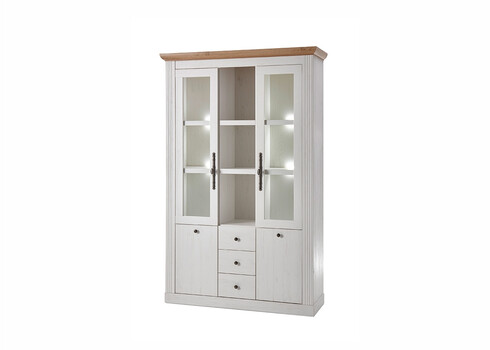 Puhvetkapp WESTMINSTER valge / tamm, 129x42xH202 cm