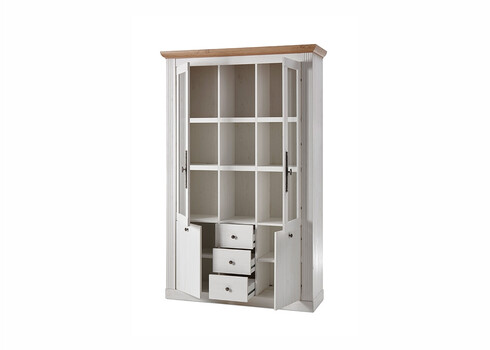 Puhvetkapp WESTMINSTER valge / tamm, 129x42xH202 cm