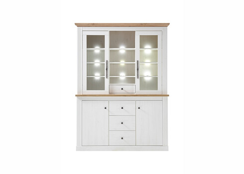 Puhvetkapp WESTMINSTER valge / tamm, 153x42xH205 cm