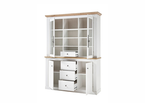 Puhvetkapp WESTMINSTER valge / tamm, 153x42xH205 cm