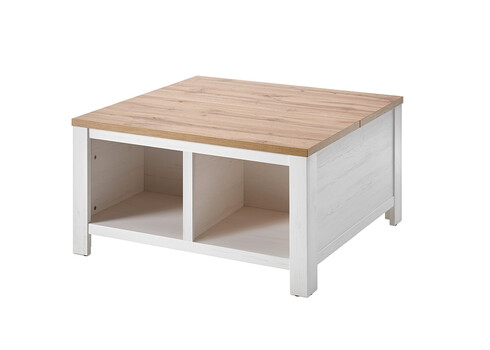 Diivanilaud WESTMINSTER valge / tamm, 93x93xH50 cm