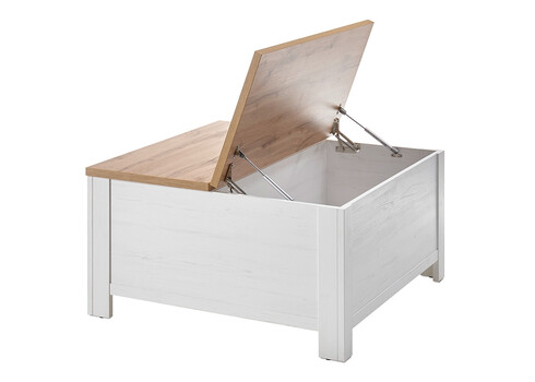 Diivanilaud WESTMINSTER valge / tamm, 93x93xH50 cm