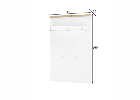 Esikunagi WESTMINSTER valge / tamm, 91x26xH160 cm